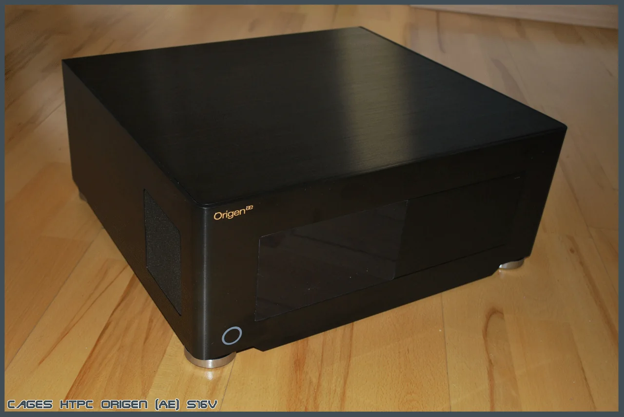 OrigenAE S16V HTPC: geschlossenes Aluminiumgehäuse von vorne